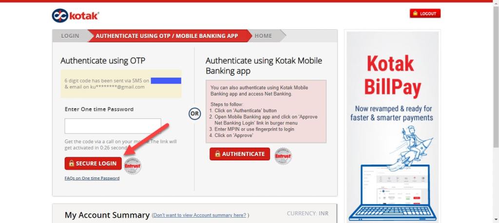 kotak netbanking login